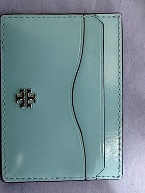 Tory Burch Mint Green Leather Card Wallet